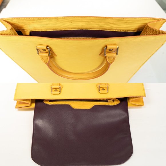 LOUIS VUITTON Large Citron Yellow Epi Leather Tote Handbag - Picture 11 of 14